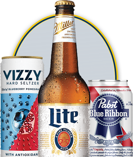 Muller carries top brands like Miller Lite, Pabst, and Vizzy.